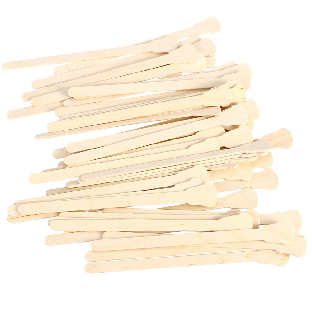 Hair Wax Stick - 500 шт. деревянных одноразовых шпателей для